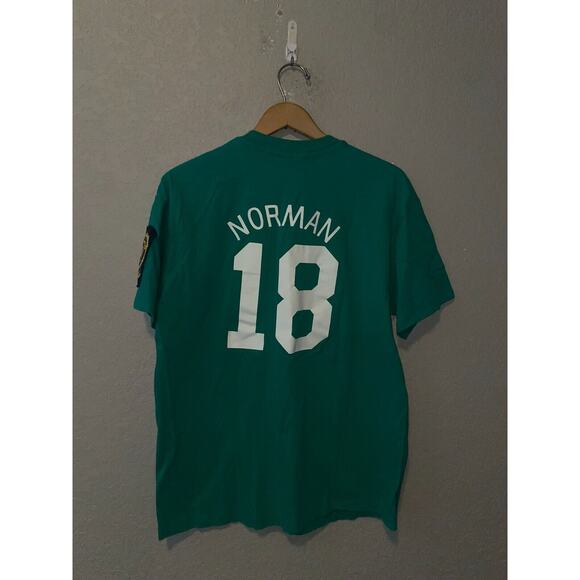 Vintage American Legion Baseball Shirt Reynolds Norman #18 Green Tee 90s L Large - Picture 6 of 9